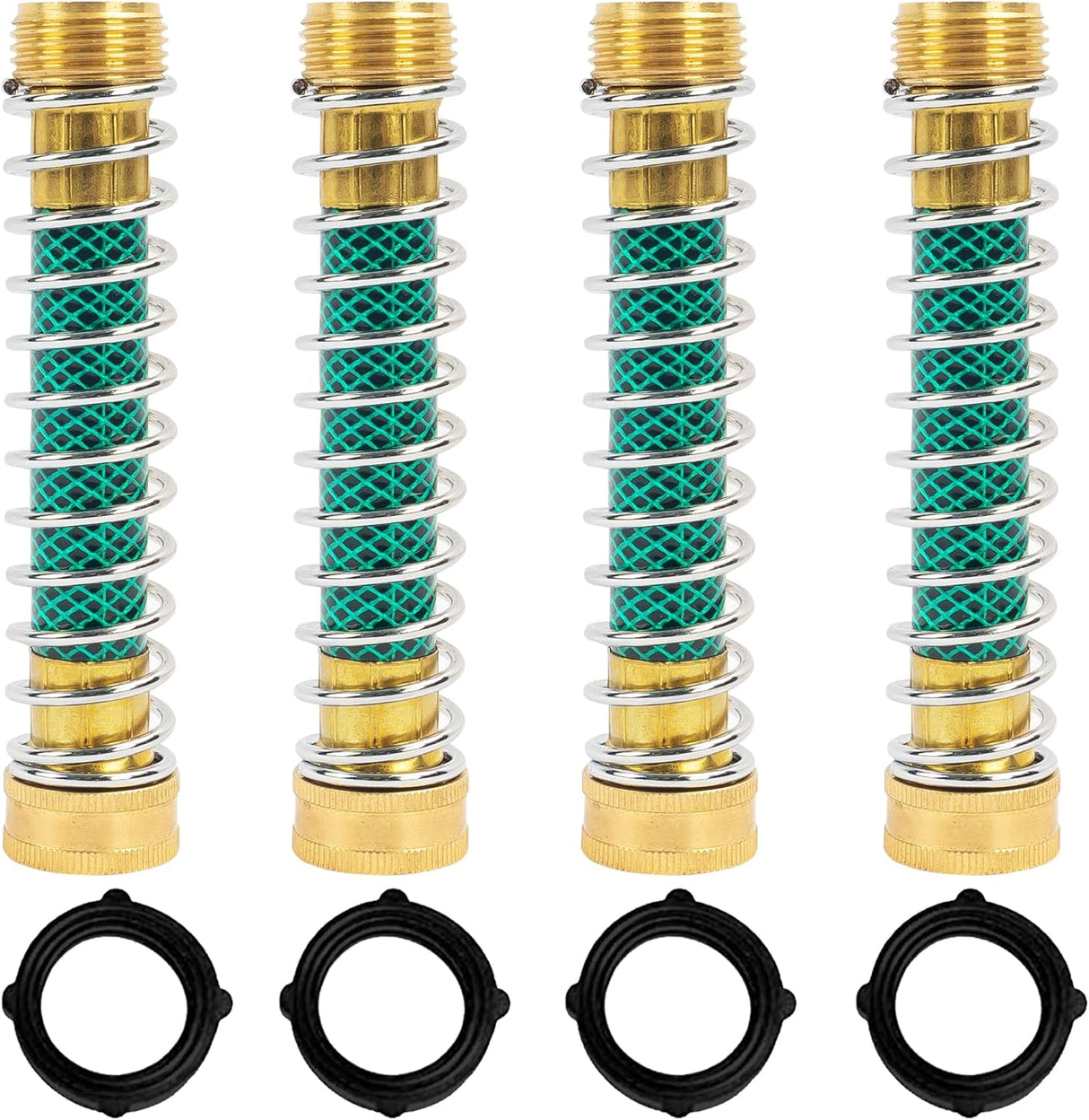 Brass Garden Hose Splitter (4 Way) + Garden Hose Protector