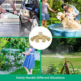 Brass Garden Hose Splitter (4 Way) + Garden Hose Quick Connector - 45-Degree Angle