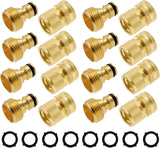 Brass Garden Hose Splitter (4 Way) + Garden Hose Quick Connector