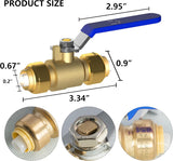Brass Garden Hose Splitter (4 Way) + 1/2 Inch Push-Fit Full Port Ball Valve - Close-Up Angle