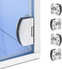 4-Pack No-Drill Glass Door Hinges for Cabinets, Showcases, Wine Cabinets - Heavy Duty Zinc Alloy, Fits 5-10mm Glass Thickness, Matte Finish, Rust-Proof (Large)