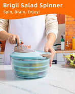 Salad Spinner, 4.24 Quart Lettuce Spinner with Double Drainage Holes, Salad Dryer for Washing, Spinning, and Draining Greens, Fruits, and Vegetables