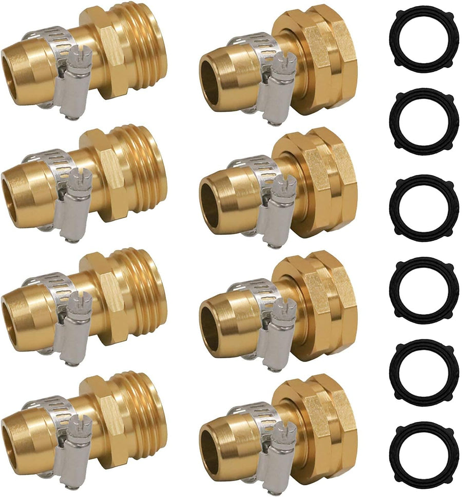 Garden Hose Repair Connector with Clamps + Hose Repair Kit