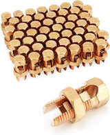 Grounding Split Bolt, 50 Pieces 4 Gauge 8 Gauge High Strength Split Bolt Connectors, Ground Wire Clamp, Solid Copper, for Antenna, Satellite Dish, Cable TV