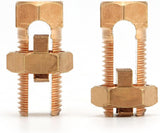 Grounding Split Bolt, 50 Pieces 4 Gauge 8 Gauge High Strength Split Bolt Connectors, Ground Wire Clamp, Solid Copper, for Antenna, Satellite Dish, Cable TV