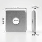 50-Pack Galvanized Square Washers Plate – 1/2" ID, 2x2 OD, 3/16" Thickness, Anti-Loosening Plate Fastener for Construction and Industrial Equipment