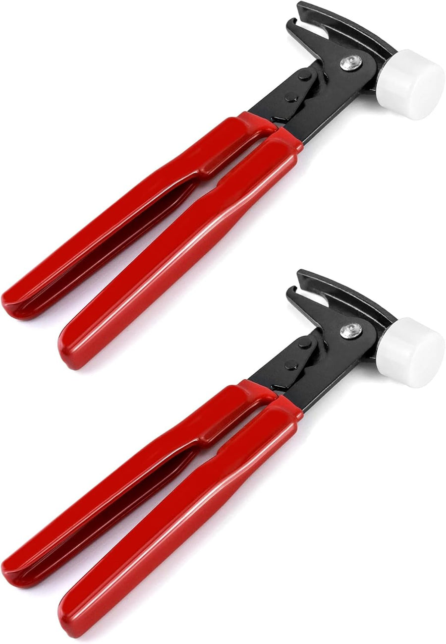 Heavy-Duty Wheel Weight Hammer Pliers, Tool for Installing and Removing Clip-On Wheel Weights, Red