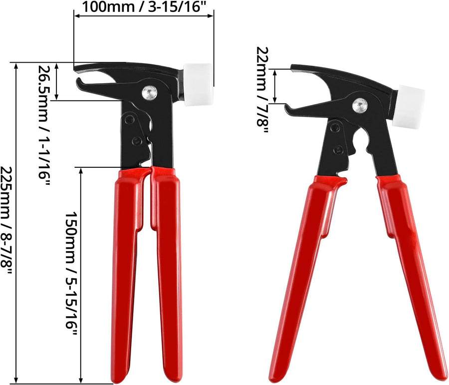 Heavy-Duty Wheel Weight Hammer Pliers, Tool for Installing and Removing Clip-On Wheel Weights, Red