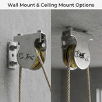 Wall Mount Pulleys, 6 Pcs 1-1/2" Ceiling Mount Single Pulley V-Groove Pulley Hardware Accessories for 3/8" Wire or Rope, Working Load 420 Lbs