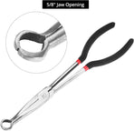 Offset Spark Plug Boot Removal Plier - 5/8" Opening, 11" and 16" Length, Offset Tip for Tight Spots, Protects Wire Boots