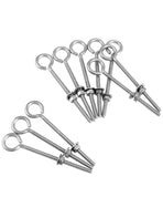 Eye Bolts, 10 Pack 1/4" x 4" Stainless Steel Long Threaded Eyebolts with Nuts, for Hanging or Securing Cables