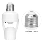 Motion Sensor Light Socket Adapter - 4 Pack E26/E27 Compatible, Adjustable Timing & Lux, Auto Motion Sensor Light Sockets Security Light Bulb Socket for Basements, Garages, Door Porch