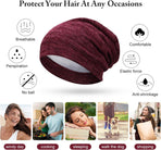 4 Pieces Satin Lined Beanie Cap Satin Sleep Lined Hat Slouchy Beanie Hat Night Silk Hair Cap for Women Men
