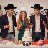 6 Pack Women Cowgirl Cowboy Hats Western Rhinestone Hat for Bachelorette Bridal Shower Wedding Party Dress up