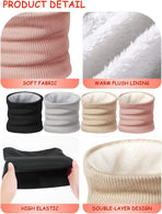 4 Pack Winter Neck Warmer Gaiter for Women Fleece Lined Thick Double Layer Knitted Warmer Neck for Cold Weather Men Sports Work