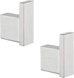 Brushed Nickel Towel Hook for Bathroom Square Modern Wall Mounted Robe Hook Coat Hooks Wall Hook Contemporary Bath Towel Hooks SUS304 Stainless Steel (2 Pack).96009-8BS