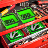 10 Pcs Magnetic Tool Tray Collapsible Foldable Parts Trays Set Magnetic Screw Tray Magnetic Parts Bowl Square Silicone Magnetic Tool for Bolts Nuts Washers Pins Screw Parts (Green)