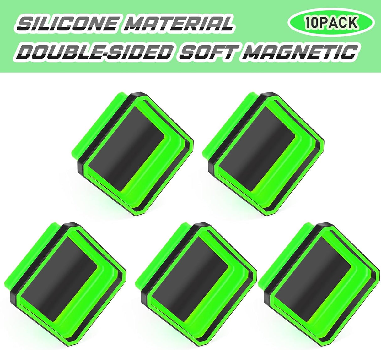 10 Pcs Magnetic Tool Tray Collapsible Foldable Parts Trays Set Magnetic Screw Tray Magnetic Parts Bowl Square Silicone Magnetic Tool for Bolts Nuts Washers Pins Screw Parts (Green)