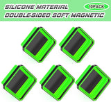 10 Pcs Magnetic Tool Tray Collapsible Foldable Parts Trays Set Magnetic Screw Tray Magnetic Parts Bowl Square Silicone Magnetic Tool for Bolts Nuts Washers Pins Screw Parts (Green)