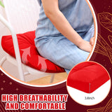 4 Pcs Outdoor Chair Cushions 18.9 x 18.9 Inch Waterproof Sun Protection Patio Furniture Overstuffed Seat Cushion Chair Pad with Round Corner for Indoor(Red) - Top-Down View