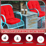 4 Pcs Outdoor Chair Cushions 18.9 x 18.9 Inch Waterproof Sun Protection Patio Furniture Overstuffed Seat Cushion Chair Pad with Round Corner for Indoor(Red) - 45-Degree Angle