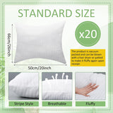 20 Pcs Standard Bed Pillows for Sleeping Soft Down Alternative Hotel Bedding Pillows Inserts for Stomach Side and Back Sleepers (20 x 26 Inch)