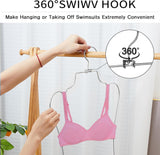 15 Pcs Foldable Body Shape Bikini Hangers Wire Swimsuit Hanger Metal Lingerie Organizer Bathing Suit Hangers Hanging Lingerie Display Rack with Swivel Hook for Closet Clothes Coat Show Silver - Side View
