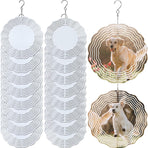 16 Pack 8 Inch Sublimation Wind Spinner Blanks 3D Aluminum Wind Spinners Hanging Wind Spinners DIY Crafts Ornaments Bulk for Indoor Outdoor Garden Yard Window Front Door Decoration, 2 Styles