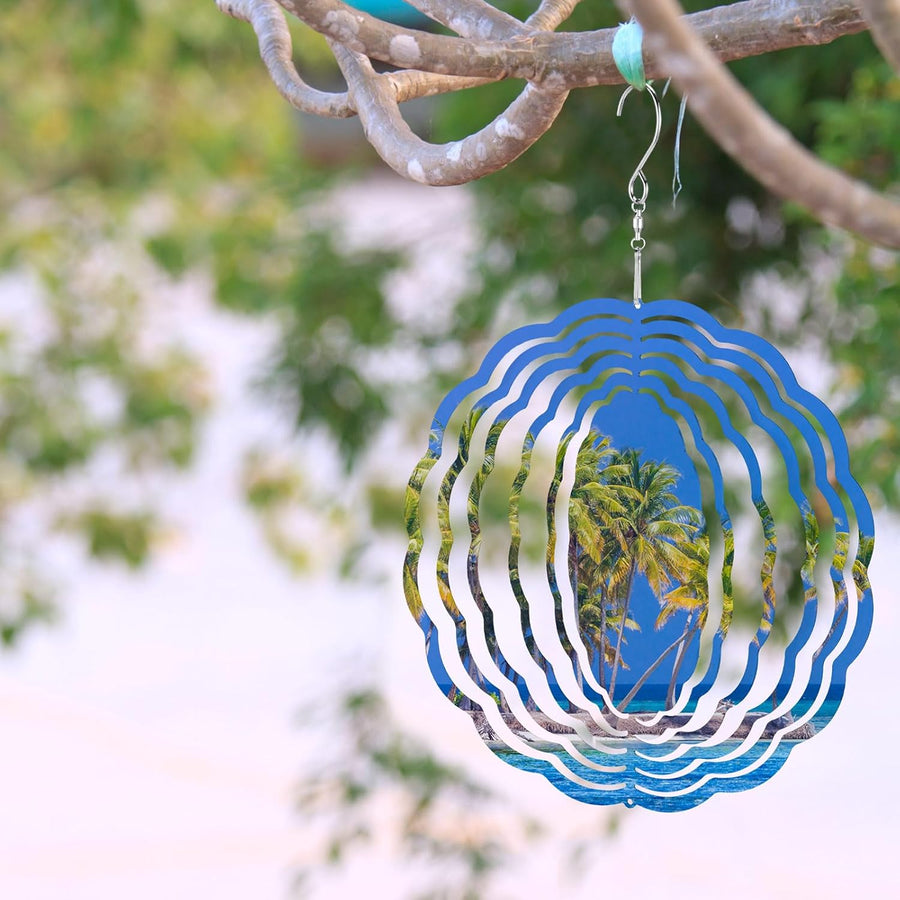 16 Pack 8 Inch Sublimation Wind Spinner Blanks 3D Aluminum Wind Spinners Hanging Wind Spinners DIY Crafts Ornaments Bulk for Indoor Outdoor Garden Yard Window Front Door Decoration, 2 Styles