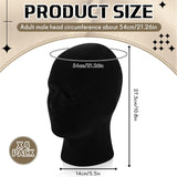 4 Pcs Black Mannequin Head Stand Model Male Wigs Display Model Velvet Foam Mask Display Stand Headsets Mount Manikin Head or Wig Hat Glasses - Front View