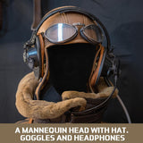 4 Pcs Black Mannequin Head Stand Model Male Wigs Display Model Velvet Foam Mask Display Stand Headsets Mount Manikin Head or Wig Hat Glasses - 45-Degree Angle