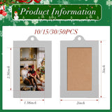 50 Pcs Metal Christmas Photo Frame Ornaments Bulk 2 x 3 Inch Heavy Duty Reusable Small Frame Decorations for Xmas Tree Home Indoor Outdoor Decor Gifts (Vertical,Silver) - Front View