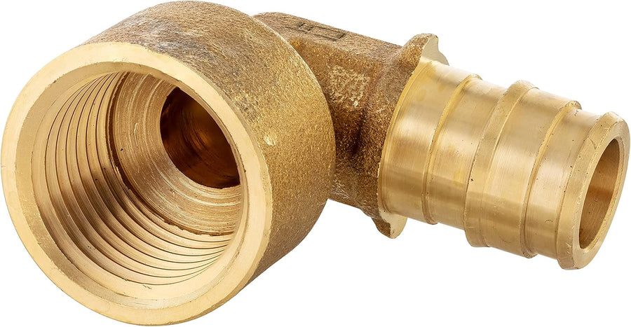 2-Pack  Pex A Expansion Brass Fittings 1/2"x 1/2" NPT Female Elbow For Pex-A Tube Connection, ASTM F1960,(PEX1960100)