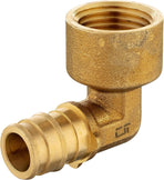 2-Pack  Pex A Expansion Brass Fittings 1/2"x 1/2" NPT Female Elbow For Pex-A Tube Connection, ASTM F1960,(PEX1960100)