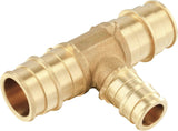 (Pack of 10)  Pex A Full Flow Expansion Brass Fittings 3/4"x 3/4"x 1/2" Reducing Tee ONLY For Pex-A Tubing Connection, ASTM F1960,(PEX1960120)
