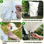 5-Pack Plant Covers Freeze Protection, Drawstring Tree Cover, Winter Freeze Plant Protection, Tree Jacket Frost Blanket for Outdoor Plants, 22.4" x 24"