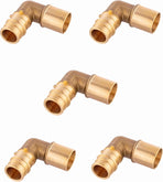 (Pack of 5)  Pex A Full Flow Expansion Brass Fittings 1/2"x 1/2" Male Sweat Elbow Adapter,ASTM F1960,(PEX1960077)