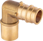 (Pack of 5)  Pex A Full Flow Expansion Brass Fittings 1/2"x 1/2" Male Sweat Elbow Adapter,ASTM F1960,(PEX1960077)