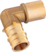 (Pack of 5)  Pex A Full Flow Expansion Brass Fittings 1/2"x 1/2" Male Sweat Elbow Adapter,ASTM F1960,(PEX1960077)