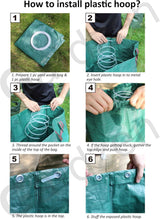6-Pack 72 Gallon Yard Waste Bags, Reusable Heavy Duty Collapsible Garden Leaf Bags with Plastic Ring, Stand-Up Yard Waste Bin for Leaves, Lawn Debris & Grass Clippings
