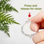 Secured Plastic Plant Clip - 100 Pcs, Garden Support Clips for Climbing Vines - Reusable, White