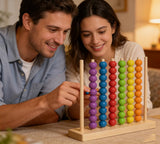 Color Matching Stacking Puzzle Game, 2026 New Fast-Paced Rainbow Ring Stacking Puzzle Game, Upgrade Wooden Color Match Challenge Game for Family Fun and Strategy Lovers (#02) - Front View