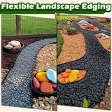 No Dig Landscape Edging Kit, 40-Foot Long, 3-Inch Tall Garden Edging Border and 100 pcs Landscape Edging Anchoring Spikes Bundle