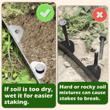 No Dig Landscape Edging Kit, 40-Foot Long, 3-Inch Tall Garden Edging Border and 100 pcs Landscape Edging Anchoring Spikes Bundle - Close-Up Angle