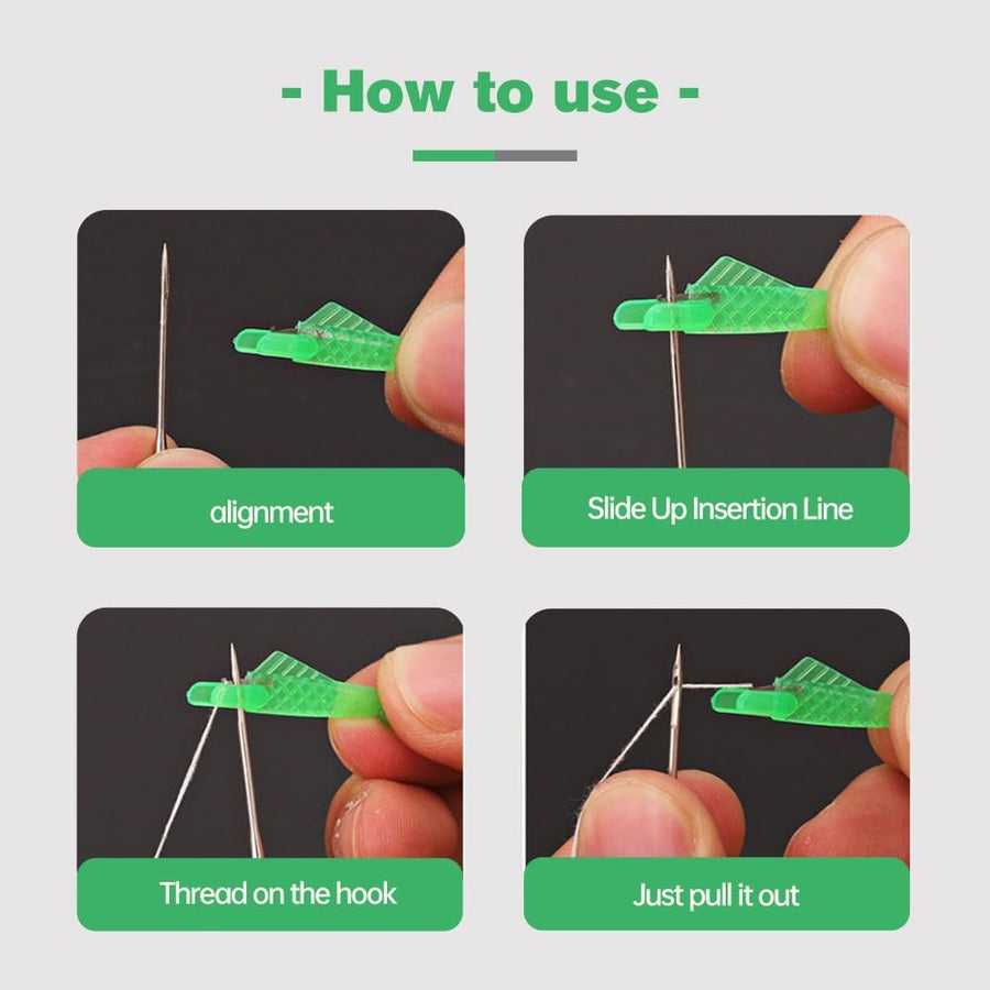 Fish Mouth Sewing Machine Needle Threader, Automatic Sewing Needle Threader Simple Needle Threader, 2024 Upgrade Loop Easy Selfthread Needle Quick Sewing Machine Threaders Tool 10PS (Green*10)