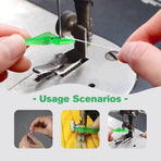 Fish Mouth Sewing Machine Needle Threader, Automatic Sewing Needle Threader Simple Needle Threader, 2024 Upgrade Loop Easy Selfthread Needle Quick Sewing Machine Threaders Tool 10PS (Green*10)