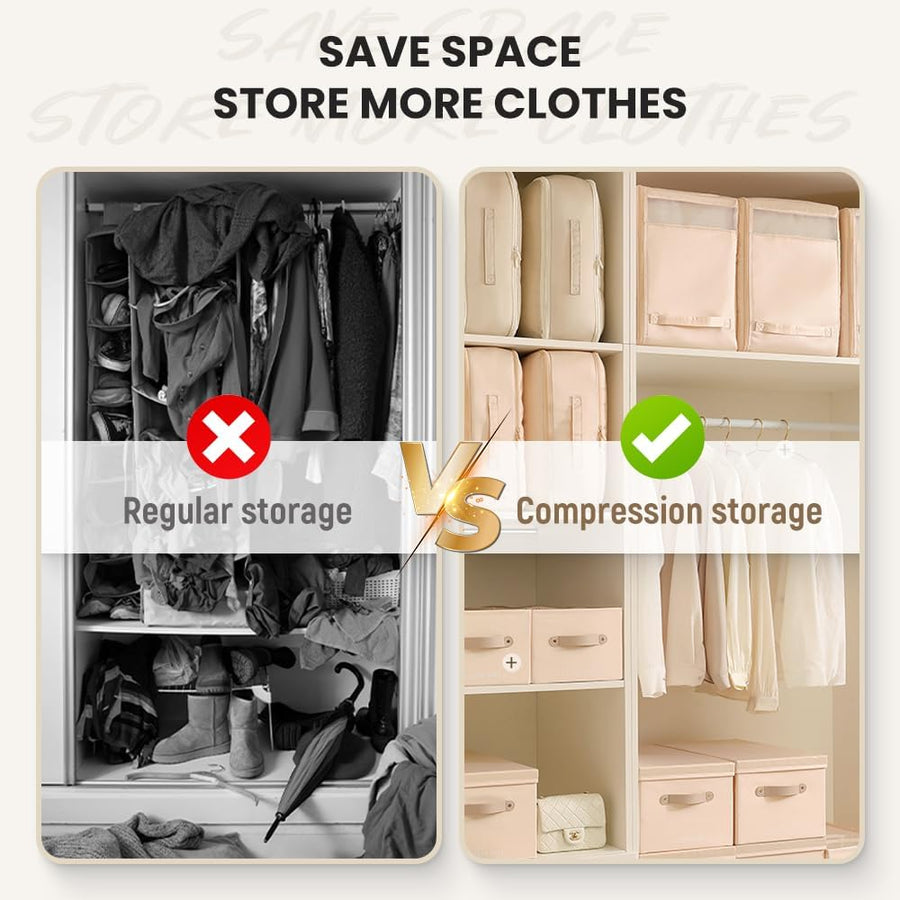 Ultra Space Saving Self Compression Organizer, 2024 New Self Compression Moving Organizer Bags Heavy Duty Moving Bags, Space Saving Self Compression Organizer for Comforters (Blue, X-Large)