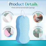 2026 New Magic Exfoliating Bath Sponge, Upgrade 3D Super Soft Exfoliating Bath Sponge Skin Friendly Reusable, Super Soft Exfoliating Bath Sponges (Blue) - Side View