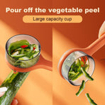 Kitchen Special Fruit Peeler with Box Storage, Upgrade Vegetable Peeler with Catcher Peeler with Storage Bucket, 2026 New Double-Sided Stainless Steel Multi-Function Peelers (Green+Orange)