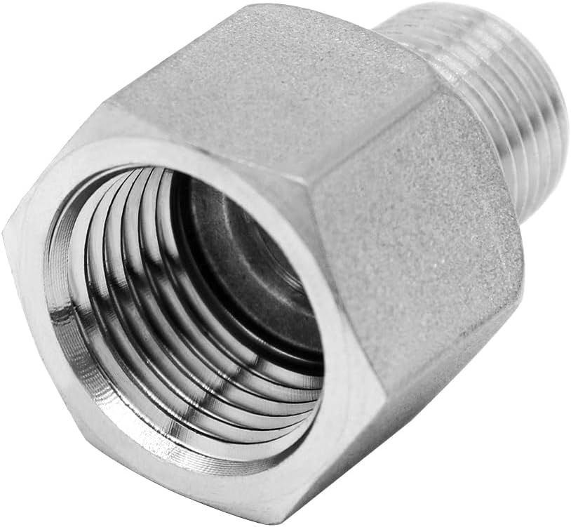 Stainless Steel NPT Reducer Adapter 1 Female to 1/2 Male Threaded Reducing Pipe Fittings Adaptor(Pack of 2)